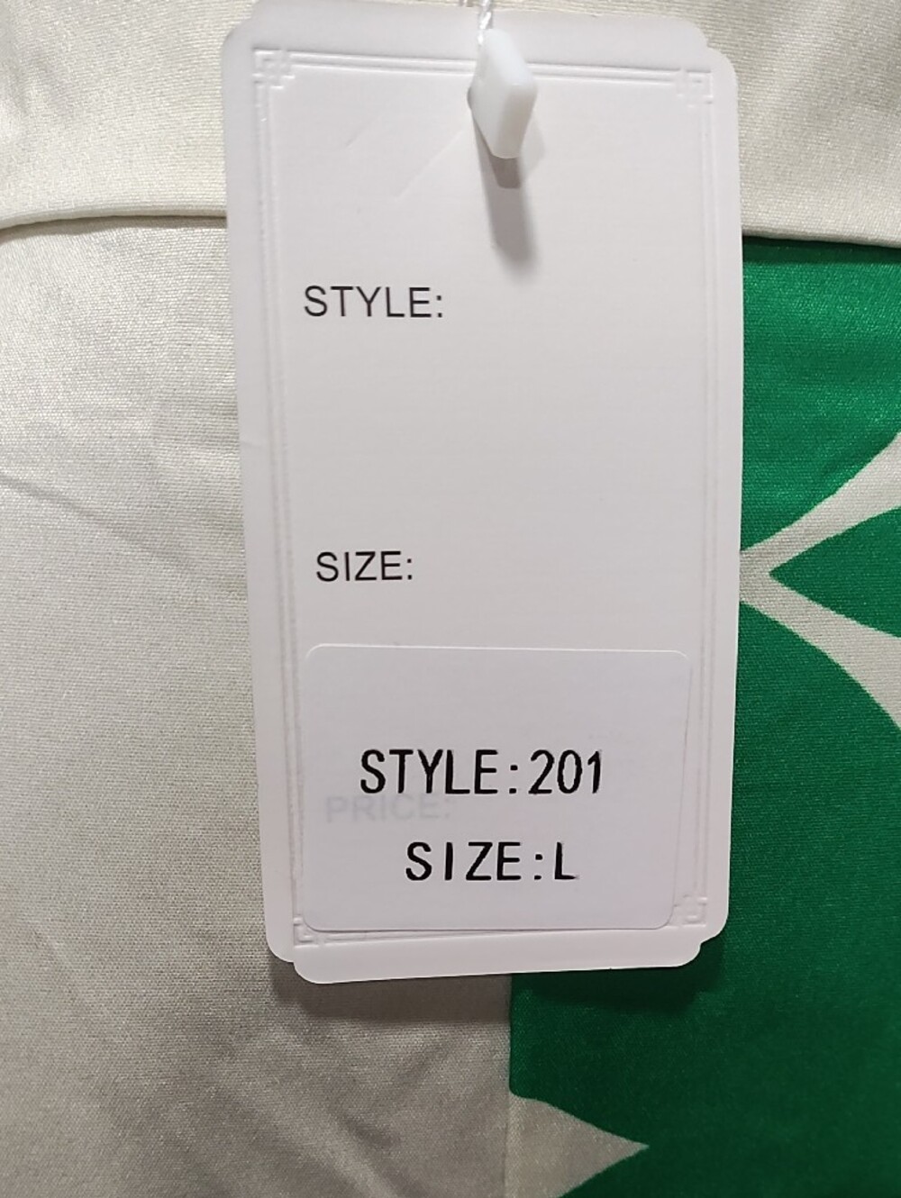 Cream and Green Two-Tone Button-Front Midi Dress - Picture 4 of 8